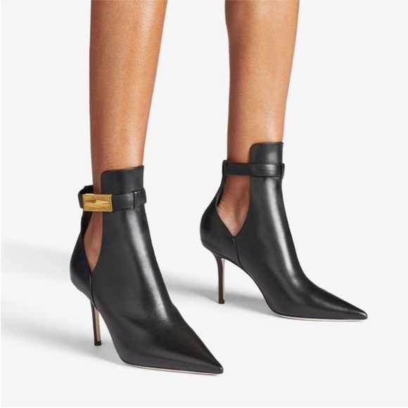 Jimmy Choo Shoes - New Jimmy CHOO Nell Ankle Boot 85 Black Calf
Leather Ankle Boots $1,395 41